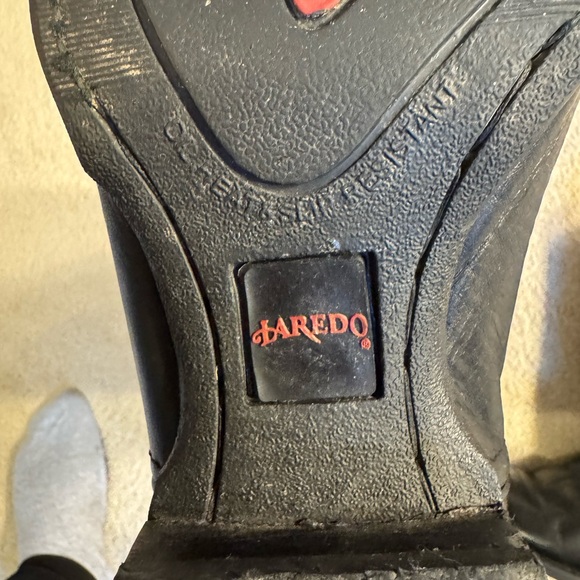 Laredo Men’s 9.5D #67900 Black Upper Leather Cowboy Boots Preowned - Picture 6 of 16